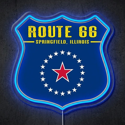 ShineNeon™ Route 66 Shield neon sign USB Power - Shineneon