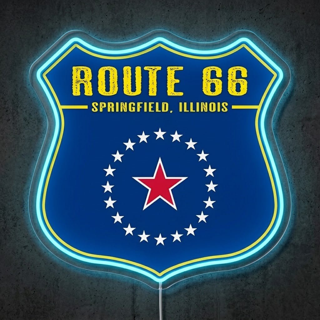 ShineNeon™ Route 66 Shield neon sign USB Power - Shineneon