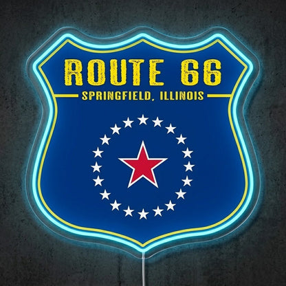 ShineNeon™ Route 66 Shield neon sign USB Power - Shineneon