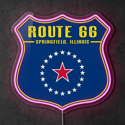 ShineNeon™ Route 66 Shield neon sign USB Power - Shineneon