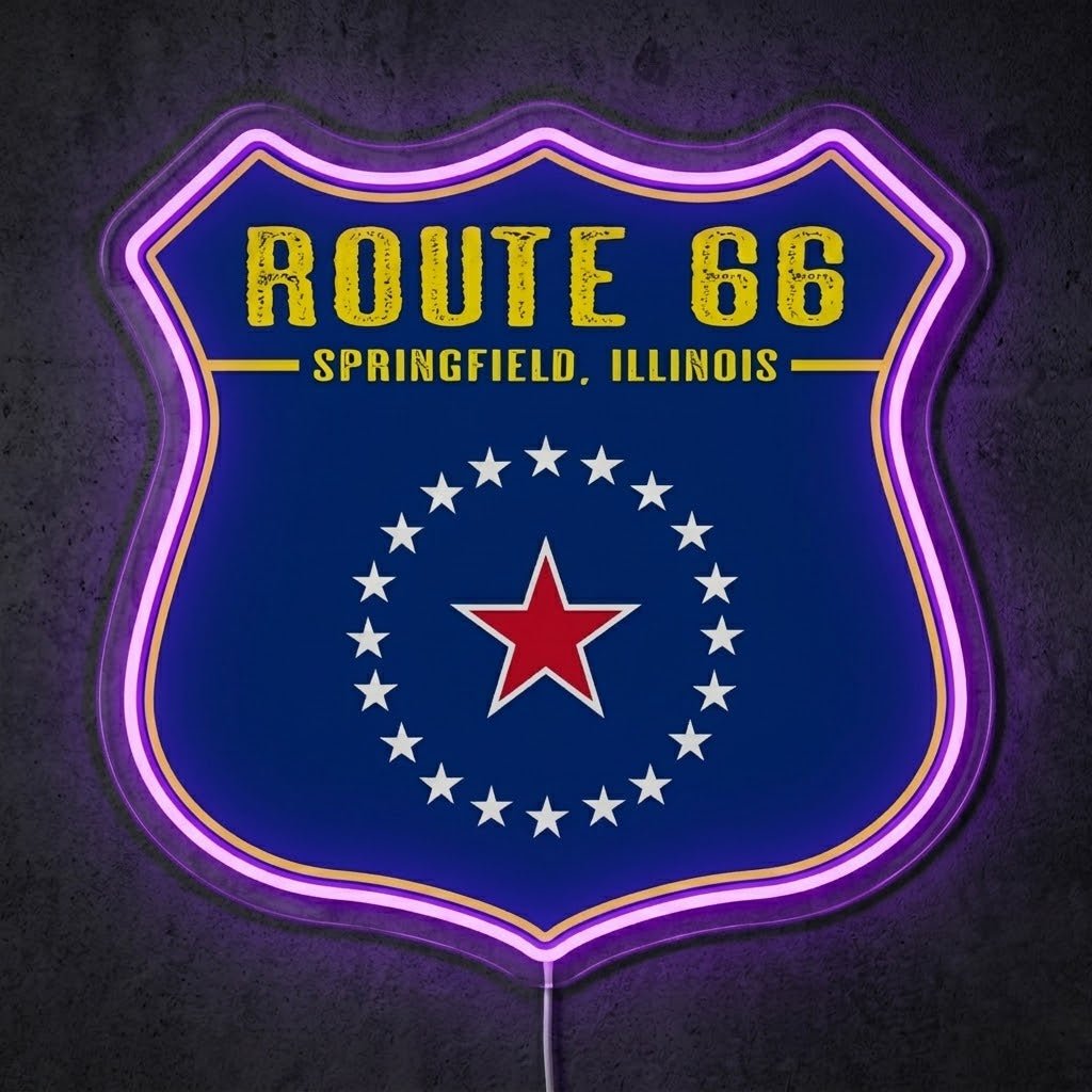 ShineNeon™ Route 66 Shield neon sign USB Power - Shineneon