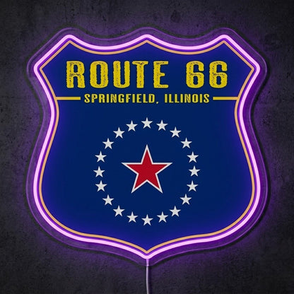 ShineNeon™ Route 66 Shield neon sign USB Power - Shineneon