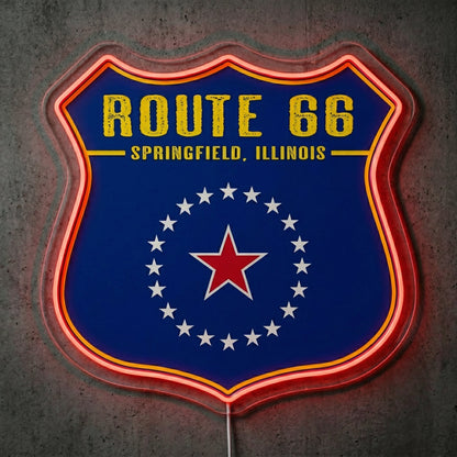 ShineNeon™ Route 66 Shield neon sign USB Power - Shineneon
