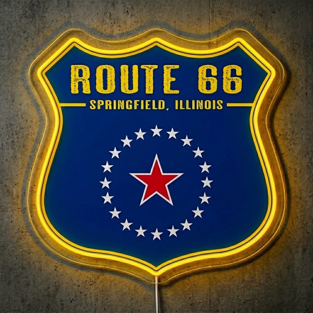 ShineNeon™ Route 66 Shield neon sign USB Power - Shineneon