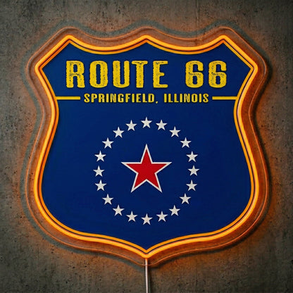 ShineNeon™ Route 66 Shield neon sign USB Power - Shineneon