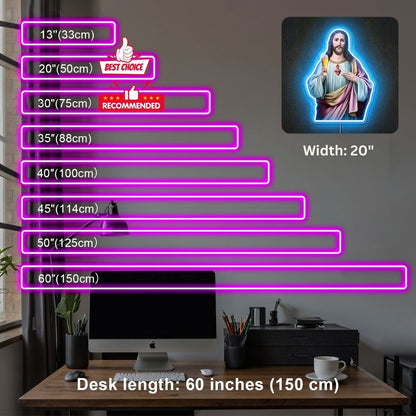 ShineNeon™ Sacred Heart Beer Neon Sign Funny Jesus Bar Wall Decor USB Power Neon Sign - Shineneon