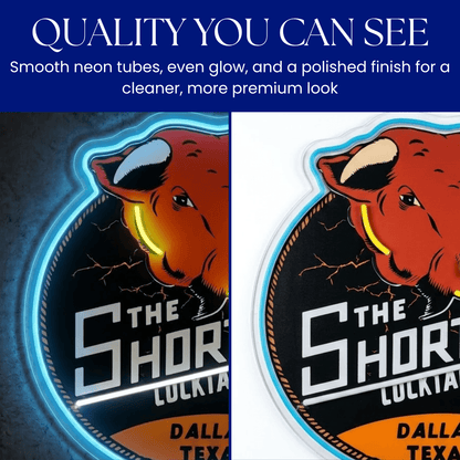 ShineNeon™ Shorthorn Cocktail Lounge Texas Bull Neon Sign USB Power - Shineneon