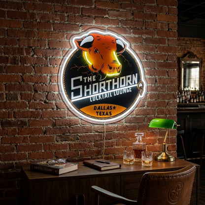ShineNeon™ Shorthorn Cocktail Lounge Texas Bull Neon Sign USB Power - Shineneon