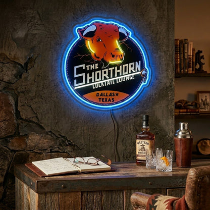 ShineNeon™ Shorthorn Cocktail Lounge Texas Bull Neon Sign USB Power - Shineneon