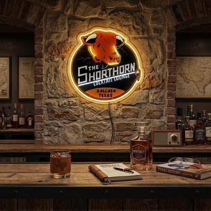 ShineNeon™ Shorthorn Cocktail Lounge Texas Bull Neon Sign USB Power - Shineneon