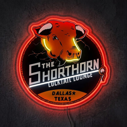 ShineNeon™ Shorthorn Cocktail Lounge Texas Bull Neon Sign USB Power - Shineneon