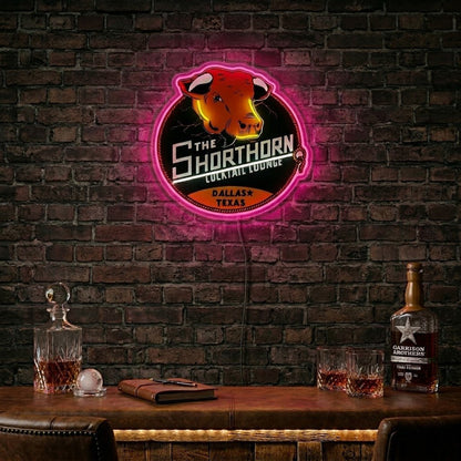 ShineNeon™ Shorthorn Cocktail Lounge Texas Bull Neon Sign USB Power - Shineneon