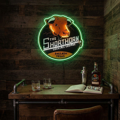 ShineNeon™ Shorthorn Cocktail Lounge Texas Bull Neon Sign USB Power - Shineneon