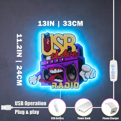 ShineNeon™ Slave Radio LED Neon Sign Wall Decor for Studio & Bar (USB Power) - Shineneon