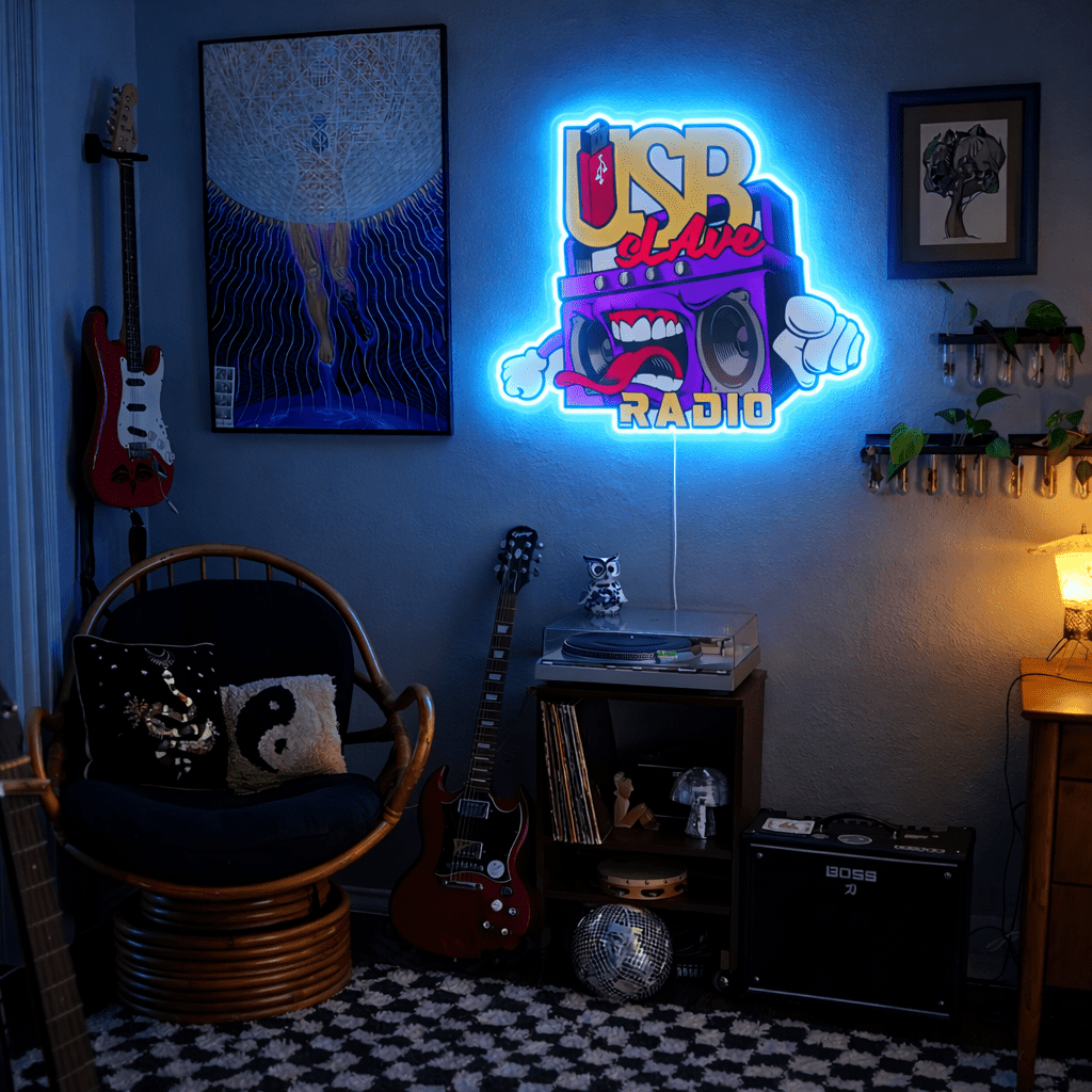 ShineNeon™ Slave Radio LED Neon Sign Wall Decor for Studio & Bar (USB Power) - Shineneon