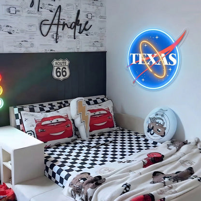 ShineNeon™ Texas Space NASA Style LED Neon Sign Home Wall Art USB Powered - Shineneon