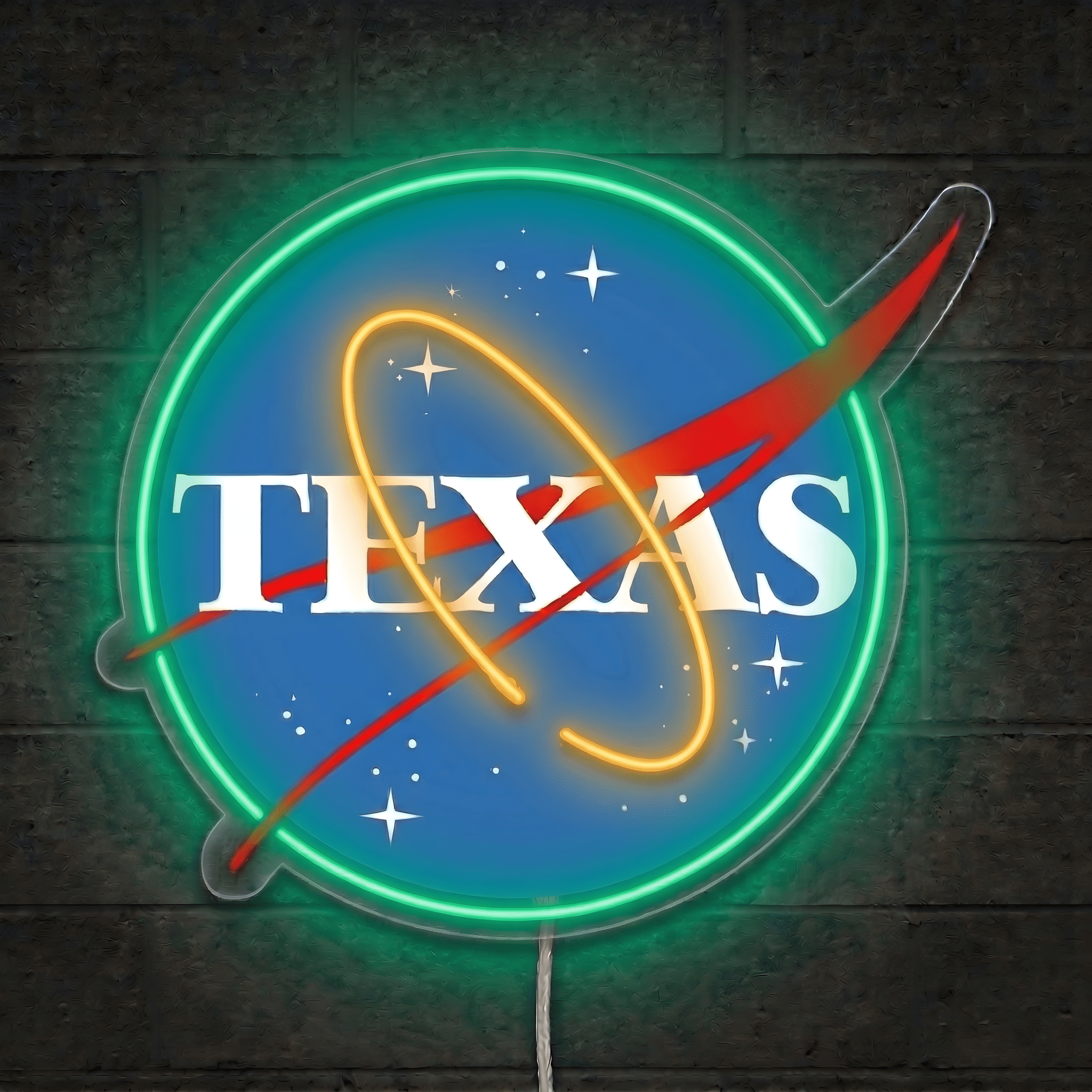 ShineNeon™ Texas Space NASA Style LED Neon Sign Home Wall Art USB Powered - Shineneon