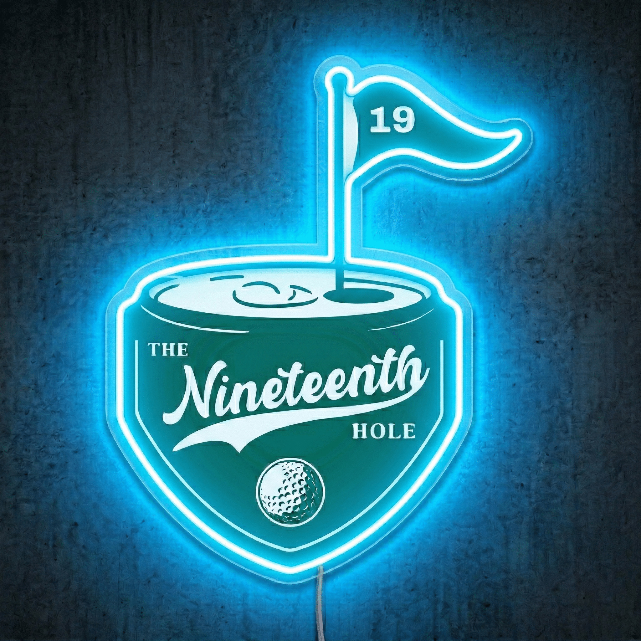 ShineNeon™ The 19th Hole Golf LED Neon Sign Green Pub Decor Bar Wall Art USB Powered - Shineneon