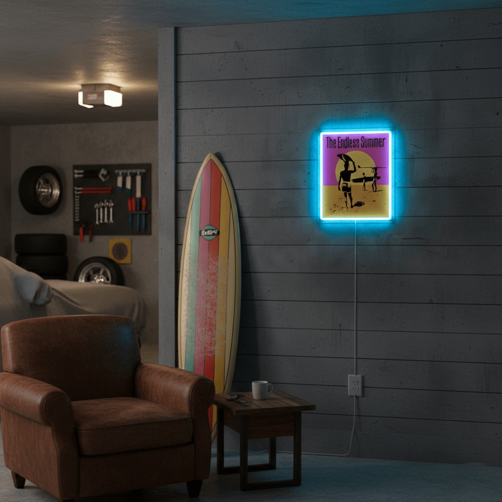 ShineNeon™ The Endless Summer LED Neon Sign - Retro Surf Beach Vibe Wall Decor (USB Powered) - Shineneon