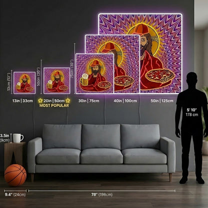 ShineNeon™ Trippy Jesus Beer And Pizza Party Neon Sign USB Power - Shineneon