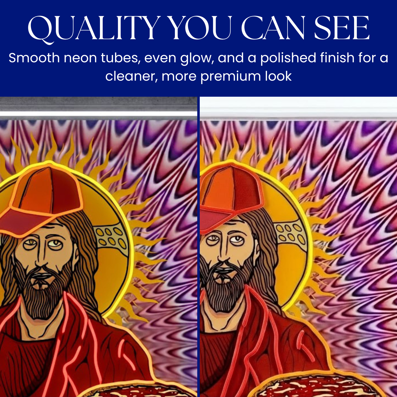 ShineNeon™ Trippy Jesus Beer And Pizza Party Neon Sign USB Power - Shineneon