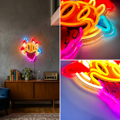 ShineNeon™ Trippy Melting Smiley Face Neon Sign - Psychedelic Wall Decor for Game Room & Man Cave - Shineneon