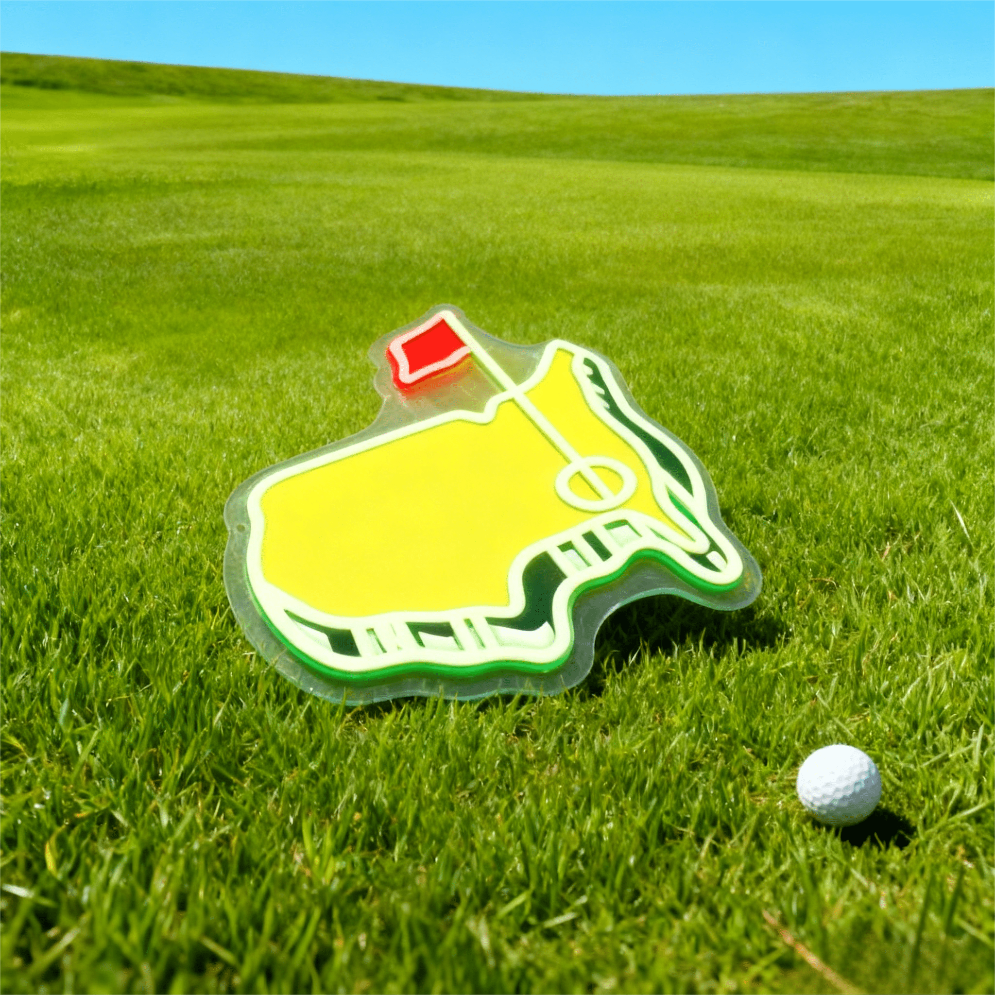 ShineNeon™ USA Golf Map LED Neon Sign | Green & Yellow Sports Man Cave Wall Decor - Shineneon