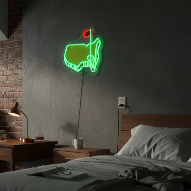 ShineNeon™ USA Golf Map LED Neon Sign | Green & Yellow Sports Man Cave Wall Decor - Shineneon