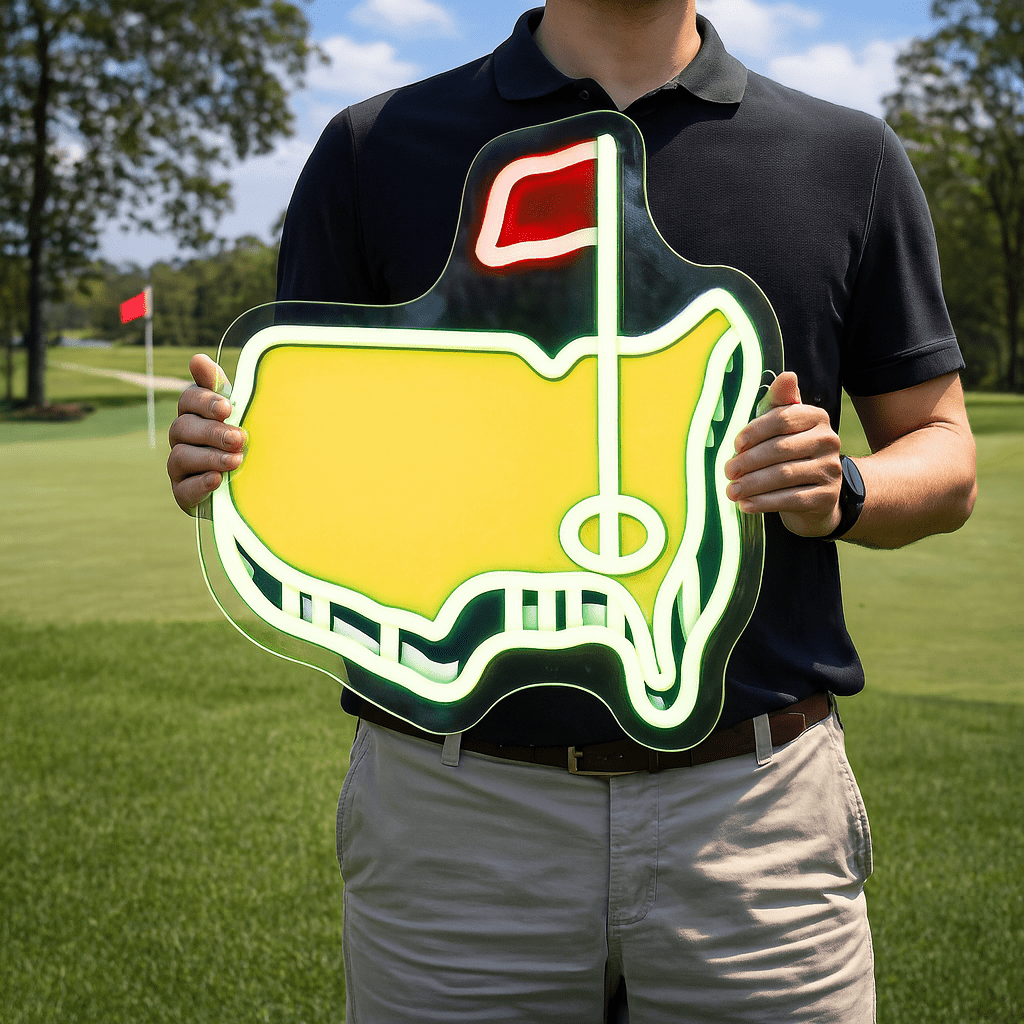 ShineNeon™ USA Golf Map LED Neon Sign | Green & Yellow Sports Man Cave Wall Decor - Shineneon