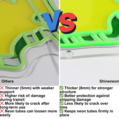 ShineNeon™ USA Golf Map LED Neon Sign | Green & Yellow Sports Man Cave Wall Decor - Shineneon