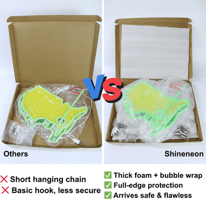 ShineNeon™ USA Golf Map LED Neon Sign | Green & Yellow Sports Man Cave Wall Decor - Shineneon