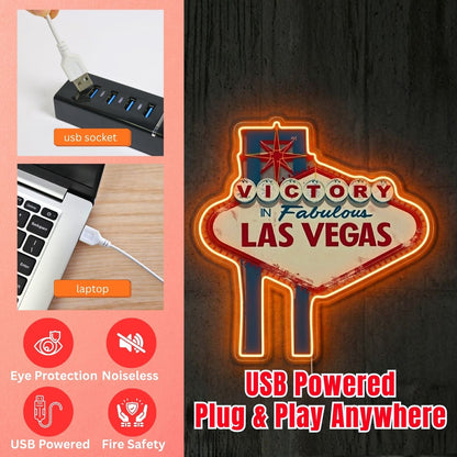 ShineNeon™ Victory Las Vegas neon sign USB Power - Shineneon
