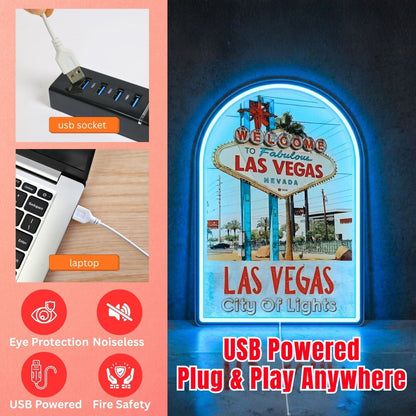 ShineNeon™ Vintage Las Vegas Motel neon sign USB Power - Shineneon