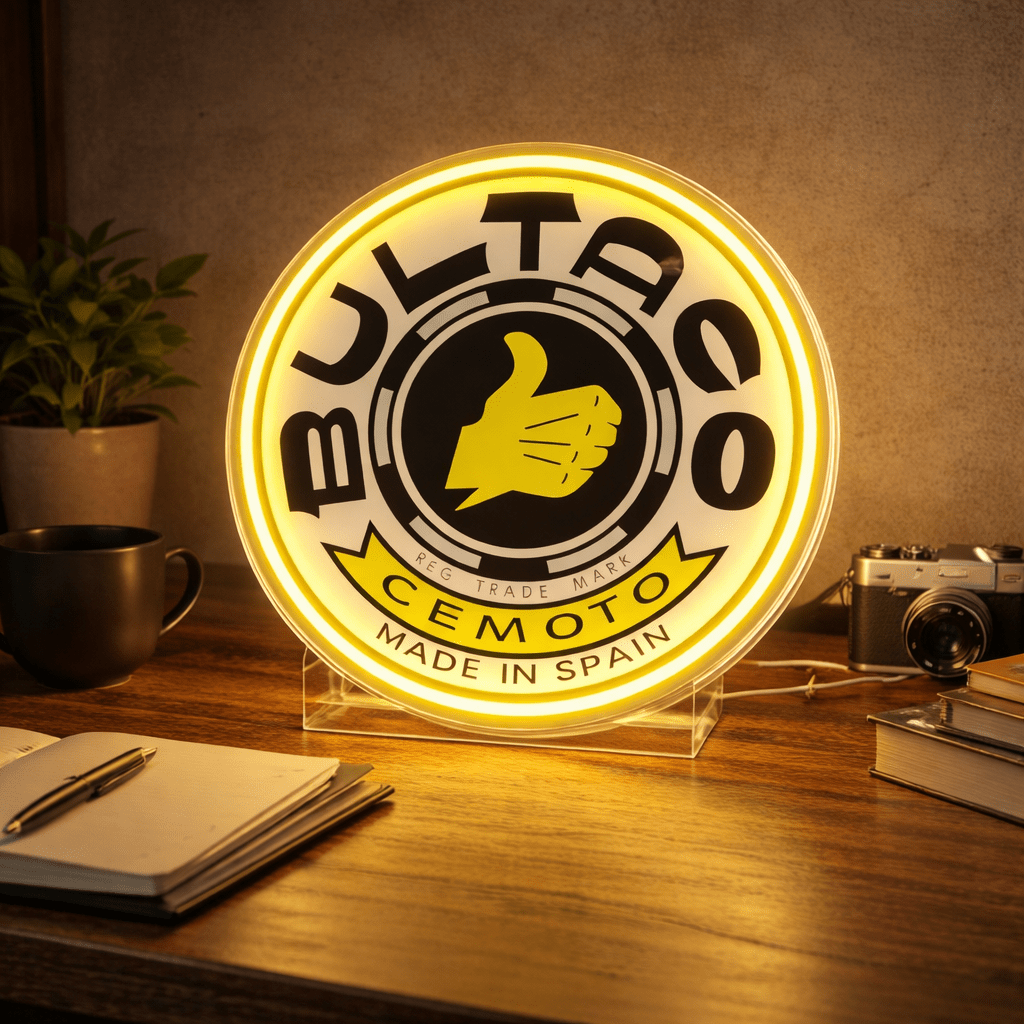 ShineNeon™ Vintage Retro Motorcycle LED Neon Sign - Thumbs Up Logo Garage Decor for Garage & Man Cave - Shineneon