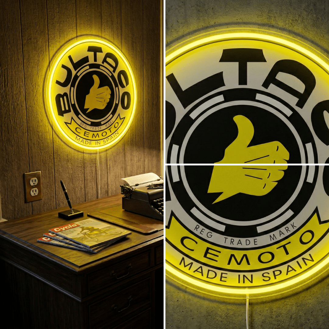 ShineNeon™ Vintage Retro Motorcycle LED Neon Sign - Thumbs Up Logo Garage Decor for Garage & Man Cave - Shineneon