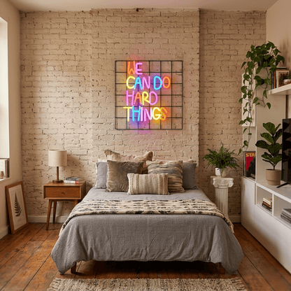 ShineNeon™ We Can Do Hard Things Colorful LED Sign - Motivational Desk Decor - Shineneon