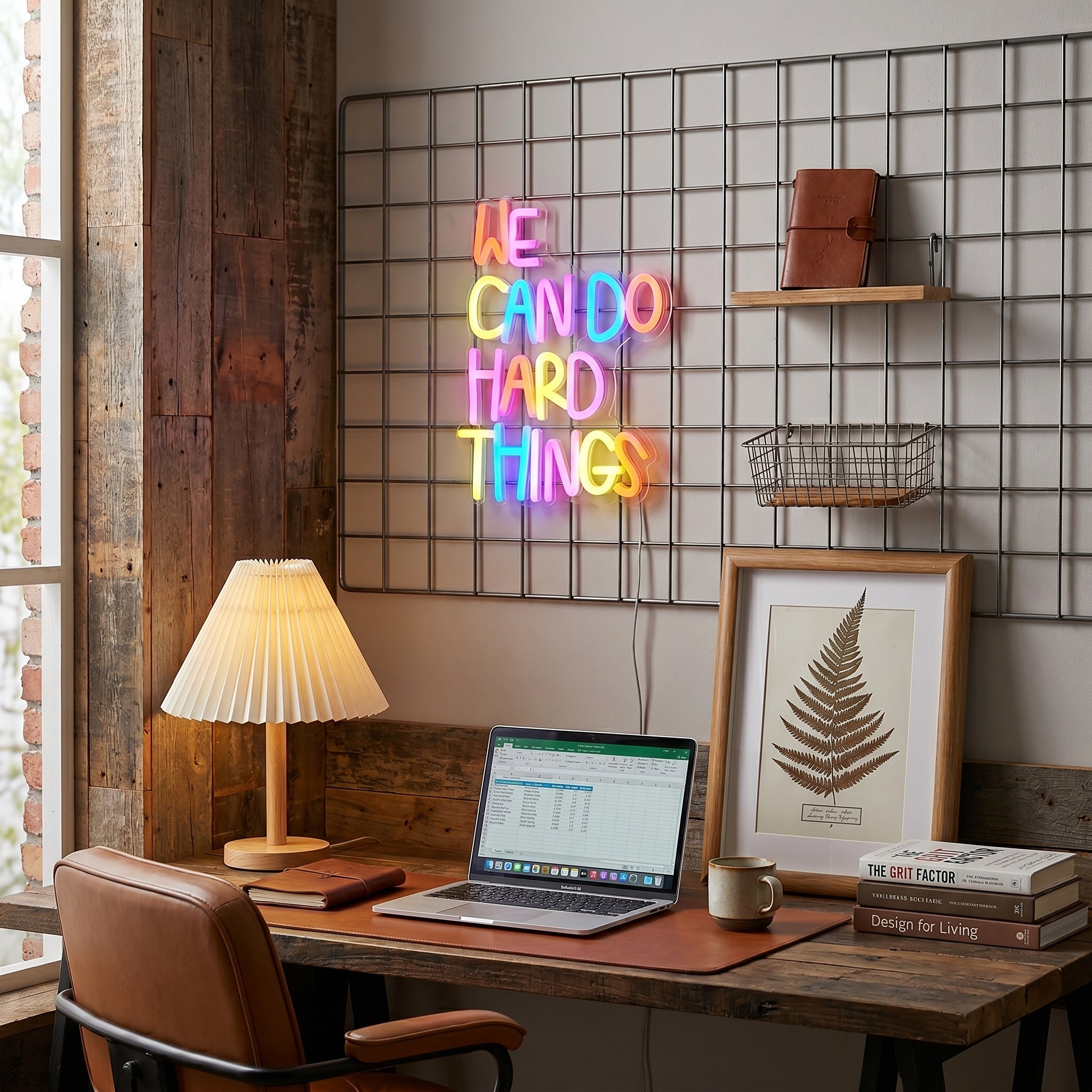 ShineNeon™ We Can Do Hard Things Colorful LED Sign - Motivational Desk Decor - Shineneon