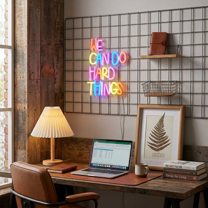 ShineNeon™ We Can Do Hard Things Colorful LED Sign - Motivational Desk Decor - Shineneon