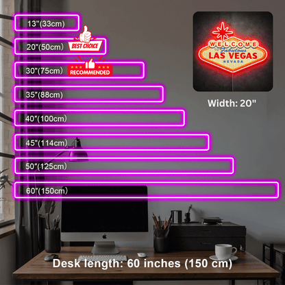 ShineNeon™ Welcome to Fabulous Las Vegas LED Neon Sign - Nevada Landmark Decor USB Powered - Shineneon