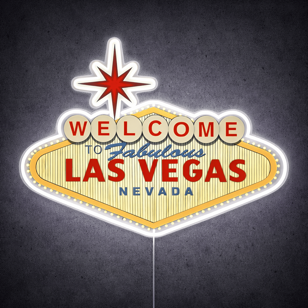 ShineNeon™ Welcome to Fabulous Las Vegas LED Neon Sign - Nevada Landmark Decor USB Powered - Shineneon