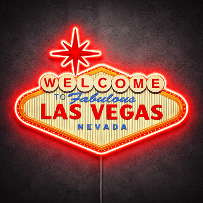 ShineNeon™ Welcome to Fabulous Las Vegas LED Neon Sign - Nevada Landmark Decor USB Powered - Shineneon