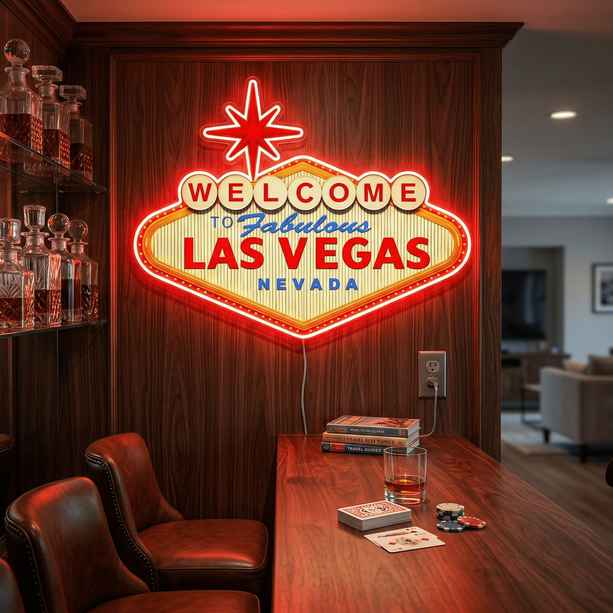 ShineNeon™ Welcome to Fabulous Las Vegas LED Neon Sign - Nevada Landmark Decor USB Powered - Shineneon
