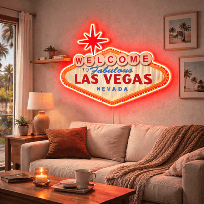 ShineNeon™ Welcome to Fabulous Las Vegas LED Neon Sign - Nevada Landmark Decor USB Powered - Shineneon