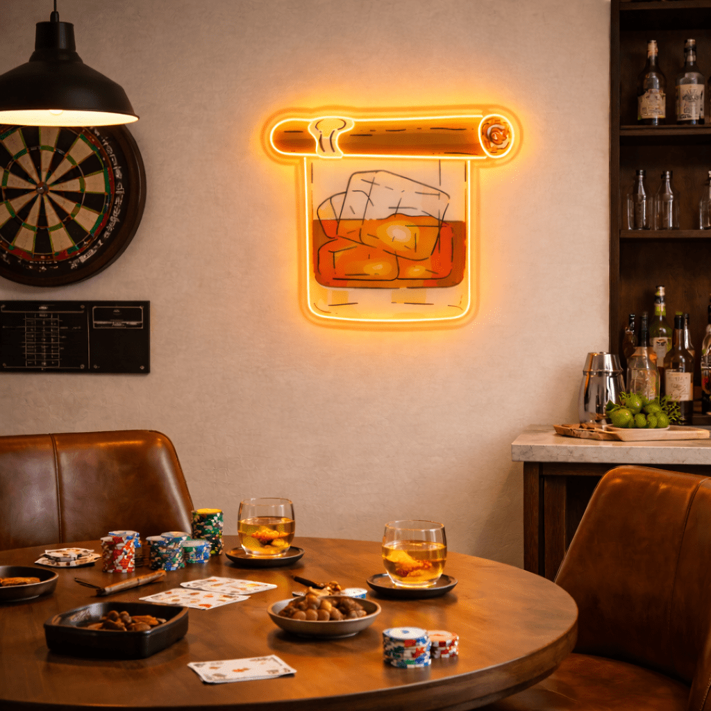 ShineNeon™ Whiskey & Cigar LED Neon Sign - Home Bar Man Cave & Lounge Decor - Shineneon