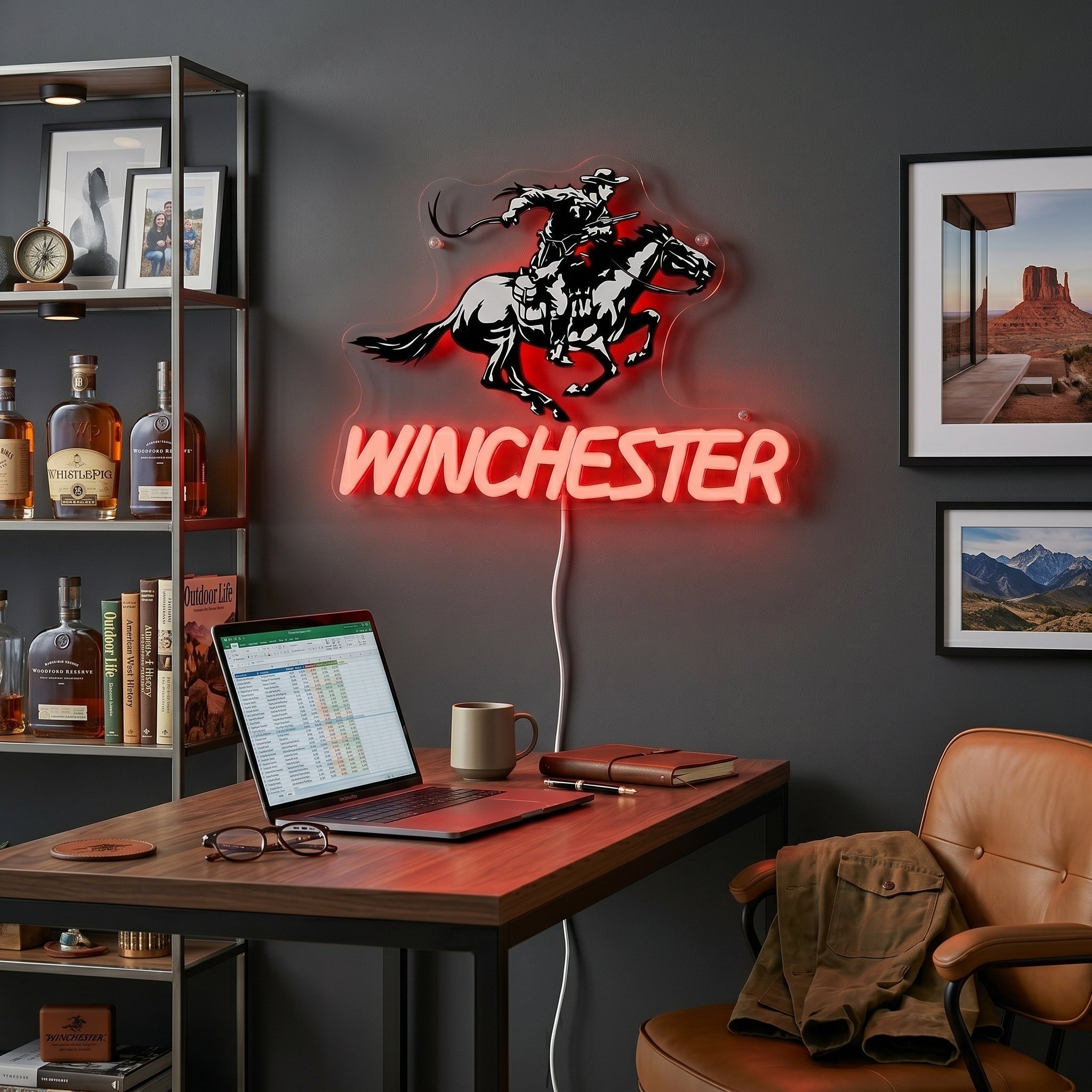ShineNeon™ Winchester Cowboy Red Neon Sign | Wild West Bar