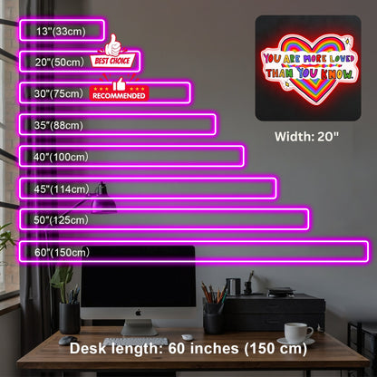 ShineNeon™ You Are More Loved LED Neon Sign - USB Power Rainbow Heart Wall Decor for Home - Shineneon