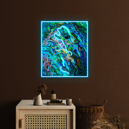 Shiny Mother Of Pearl Paua Abalone Shell Wall Artwork Neon Signs