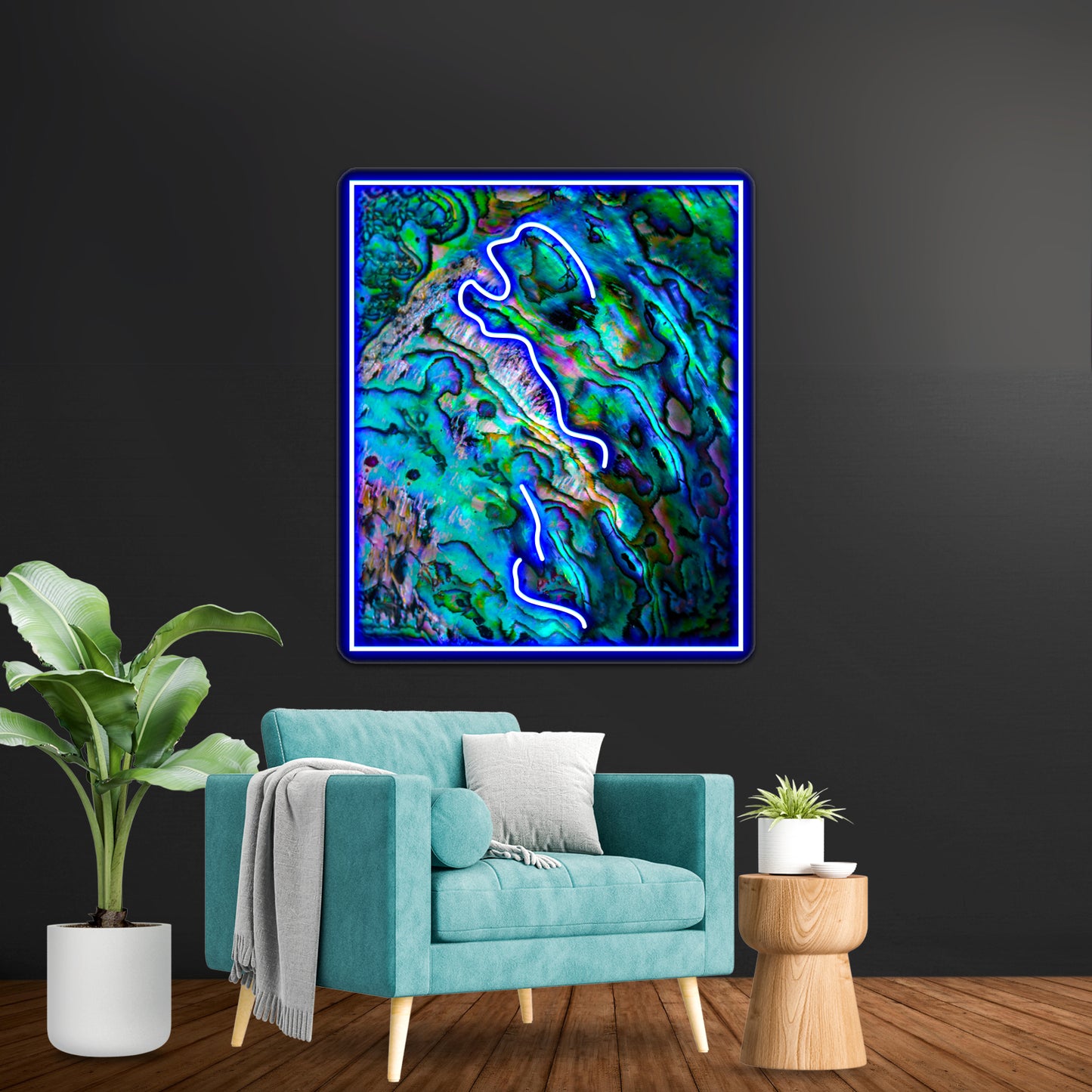 Shiny Mother Of Pearl Paua Abalone Shell Wall Artwork Neon Signs