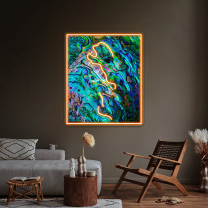 Shiny Mother Of Pearl Paua Abalone Shell Wall Artwork Neon Signs