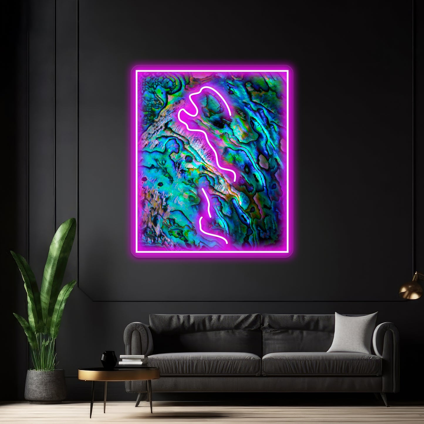 Shiny Mother Of Pearl Paua Abalone Shell Wall Artwork Neon Signs